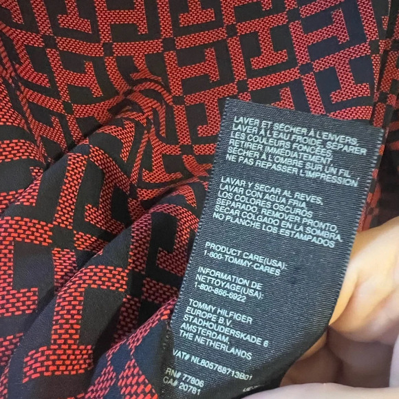 Tommy Hilfiger Logo Blouse Lightweight Preppy Large Work Business Professional - Picture 8 of 9